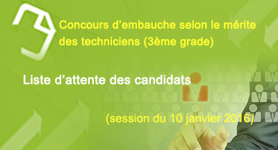 Liste d'attente du concours d'embauche  selon le mérite de techniciens